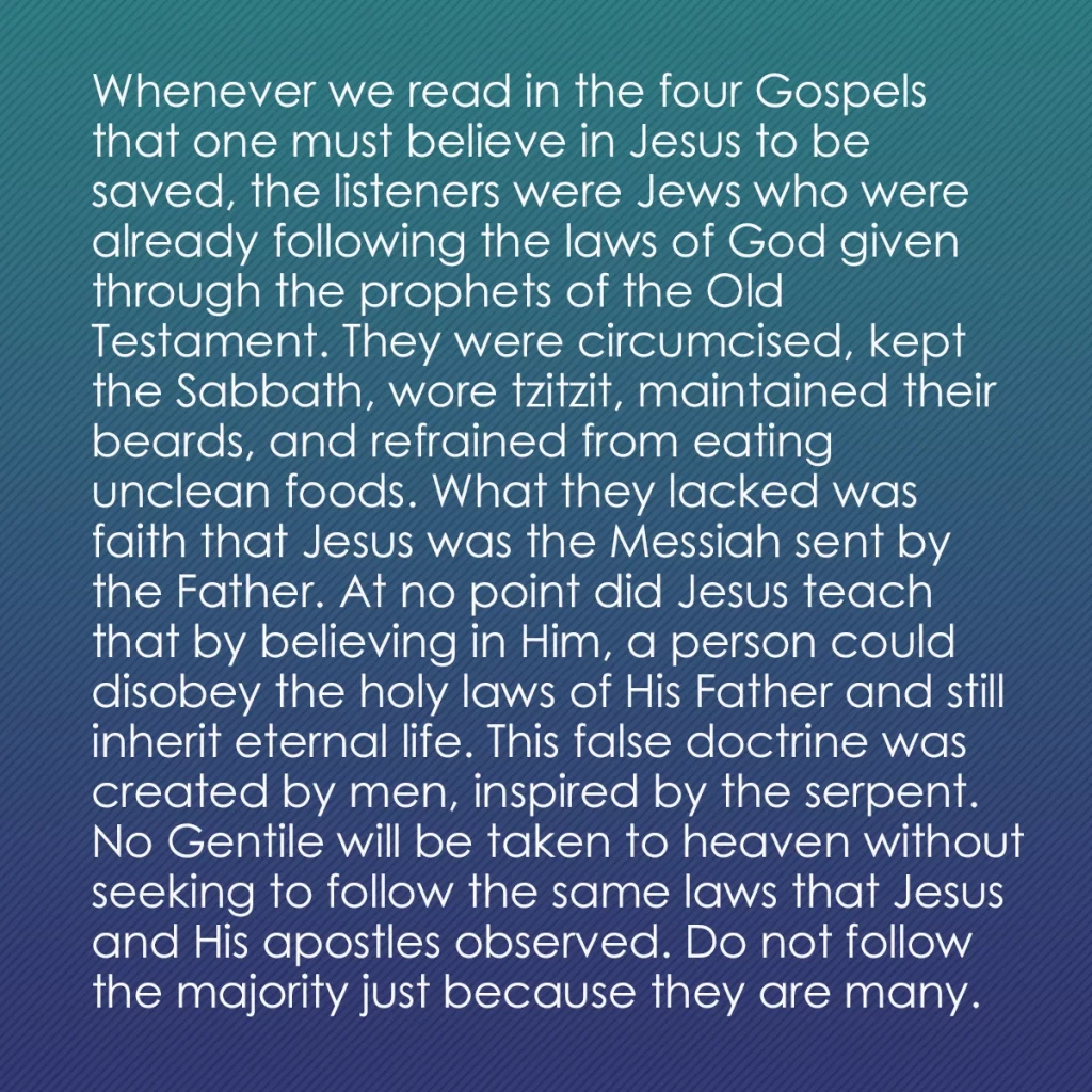 0003 - Post about the Law of God: Whenever we read in the four Gospels that one must...