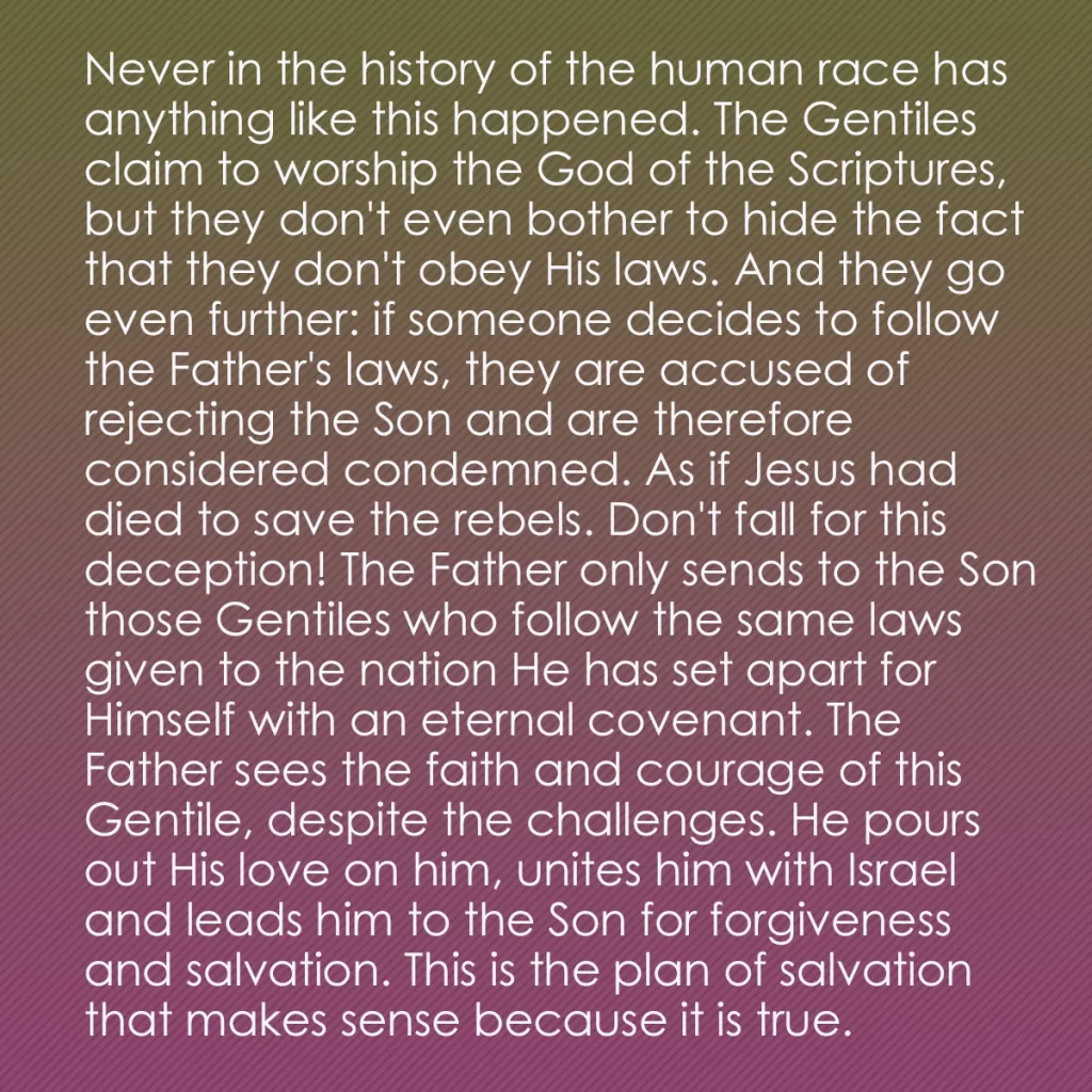 0005 - Post about the Law of God: Never in the history of the human race has anything...