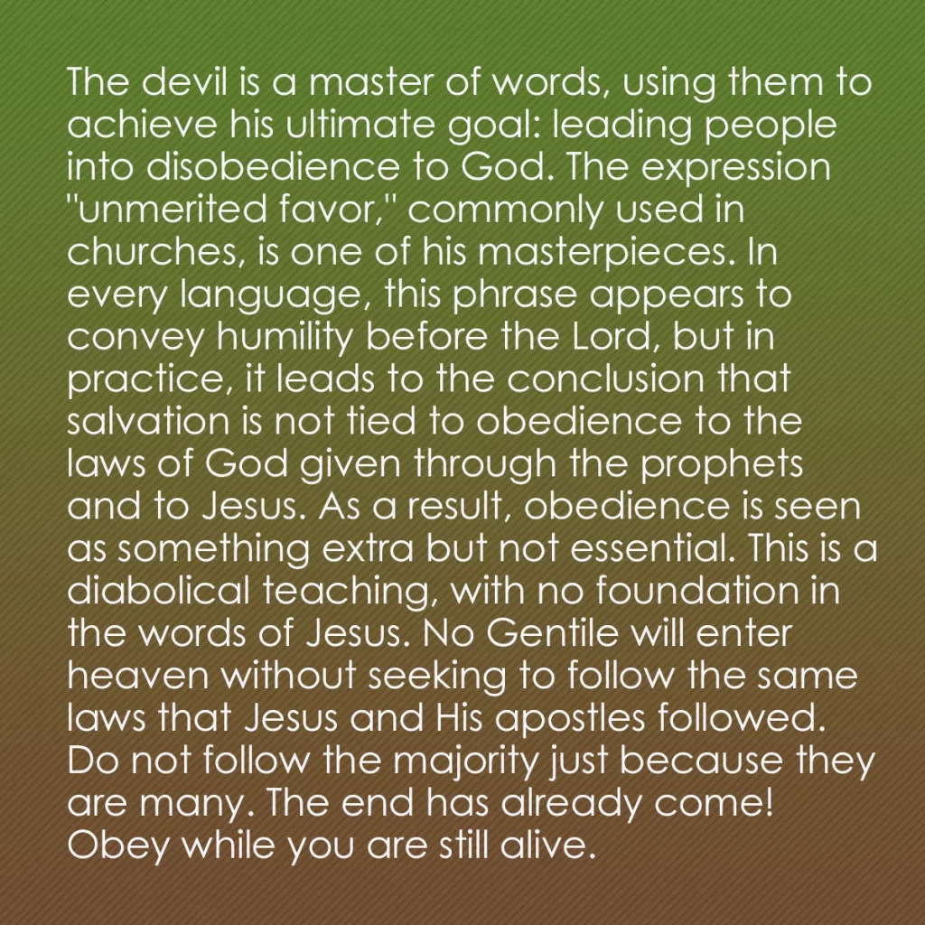 0016 - Post about the Law of God: The devil is a master of words, using them to achieve...