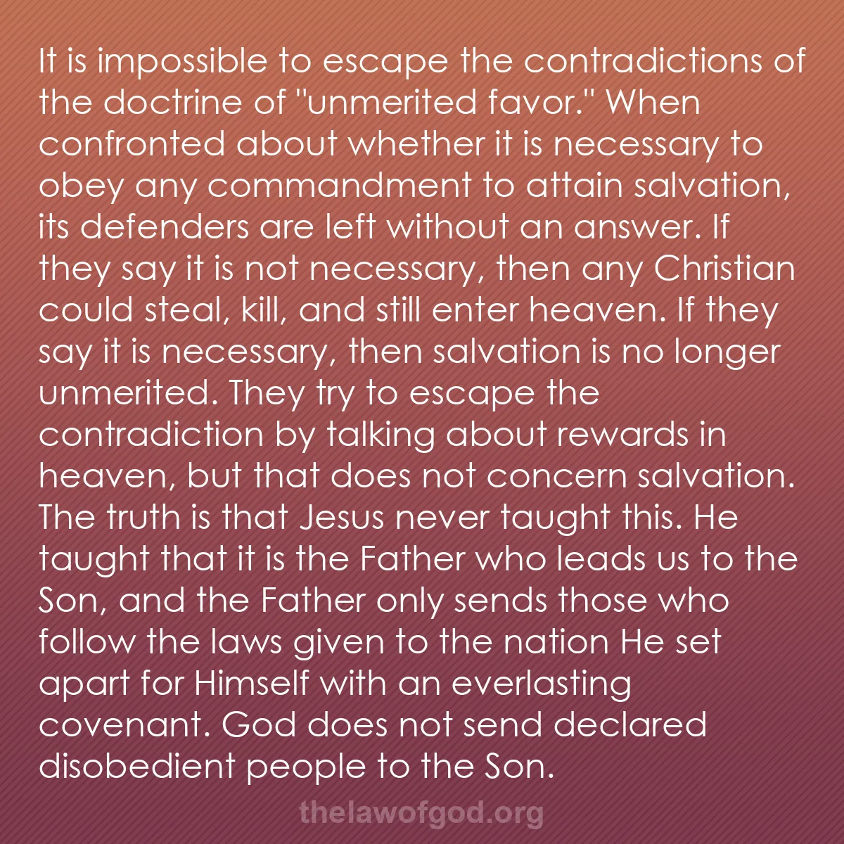 b000 - Post about the Law of God: It is impossible to escape the contradictions of the doctrine...