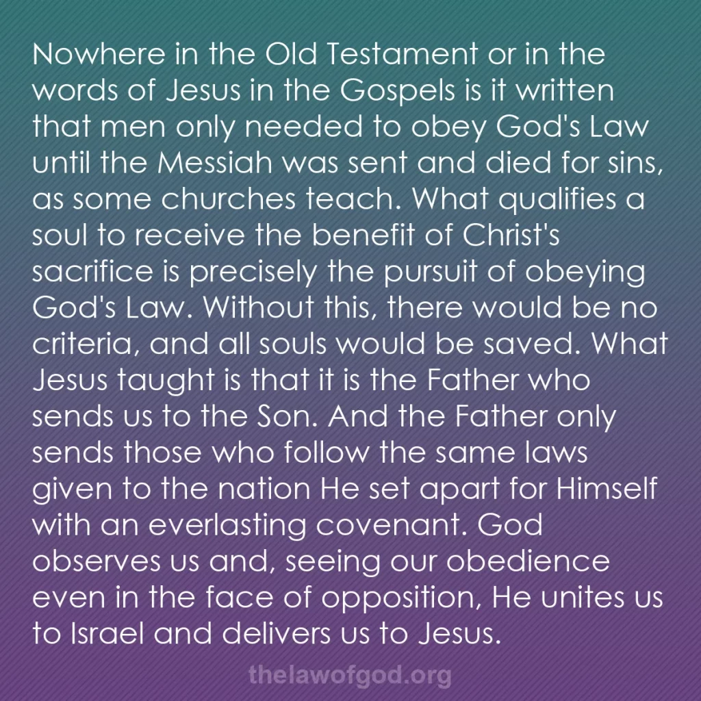 b0024 - Post about the Law of God: Nowhere in the Old Testament or in the words of Jesus in the...