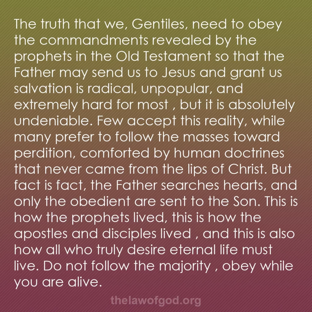 b0028 - Post about the Law of God: The truth that we, Gentiles, need to obey the commandments revealed...