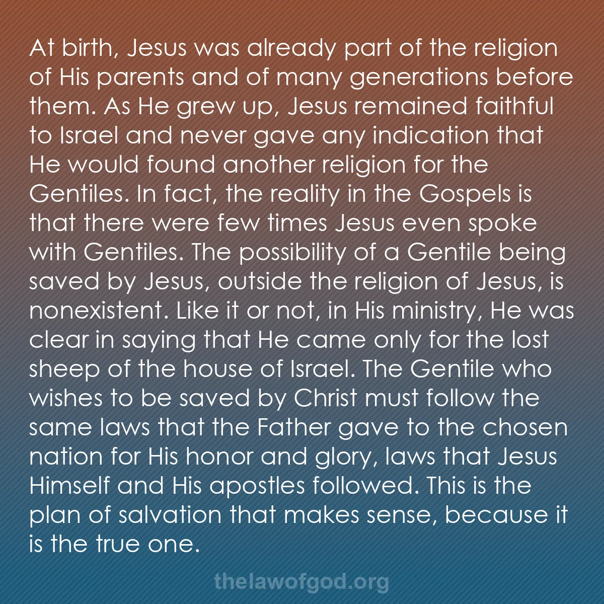 b003 - Post about the Law of God: At birth, Jesus was already part of the religion of His parents...