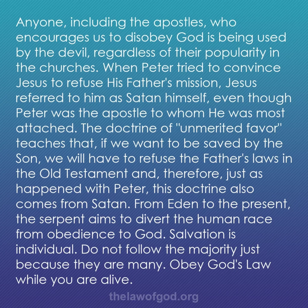 b0035 - Post about the Law of God: Anyone, including the apostles, who encourages us to disobey...