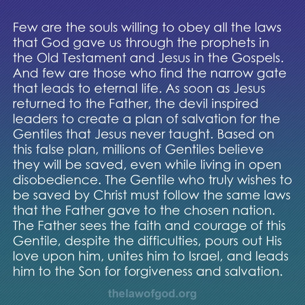b0037 - Post about the Law of God: Few are the souls willing to obey all the laws that God gave...