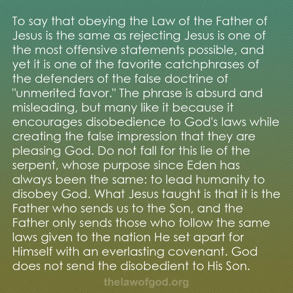b0043 - Post about the Law of God: To say that obeying the Law of the Father of Jesus is the same...