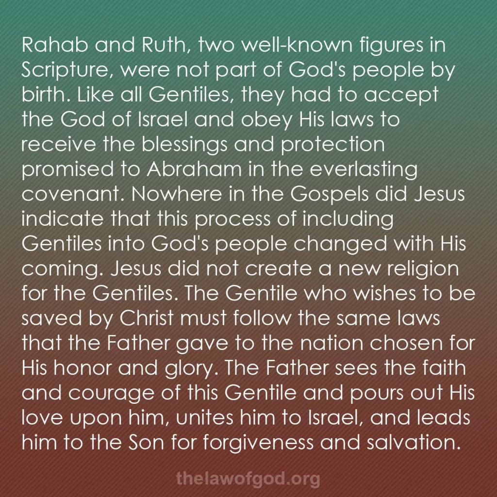 b0053 - Post about the Law of God: Rahab and Ruth, two well-known figures in Scripture, were not...