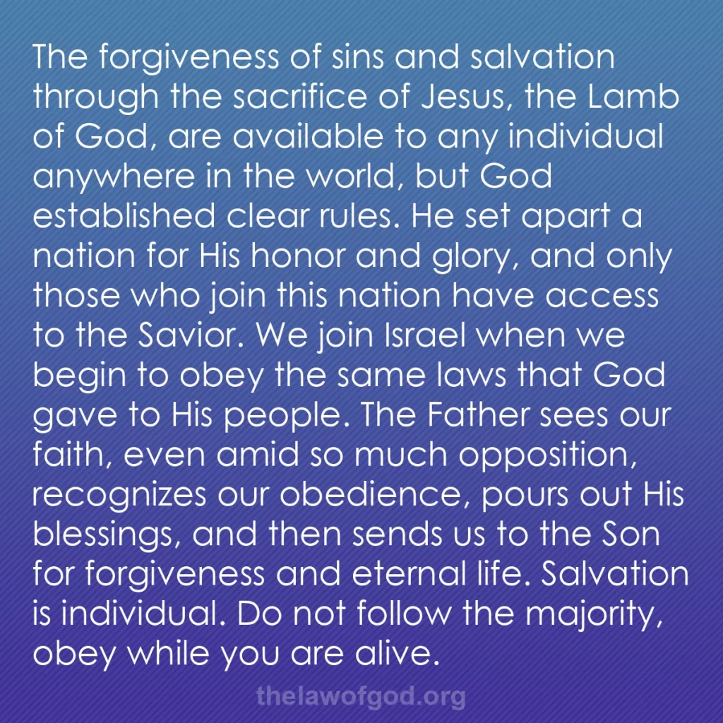 b0067 - Post about the Law of God: The forgiveness of sins and salvation through the sacrifice...