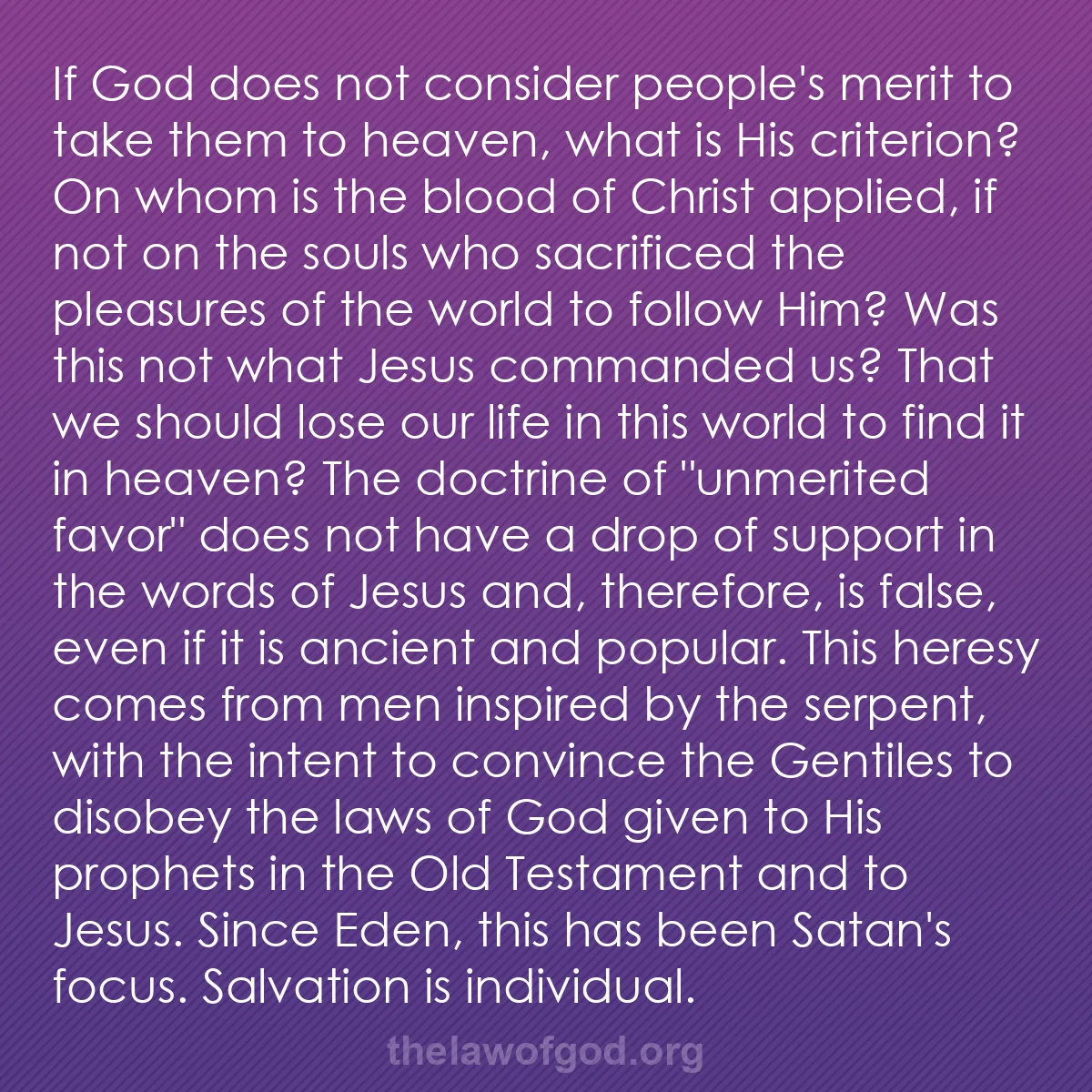 b007 - Post about the Law of God: If God does not consider people