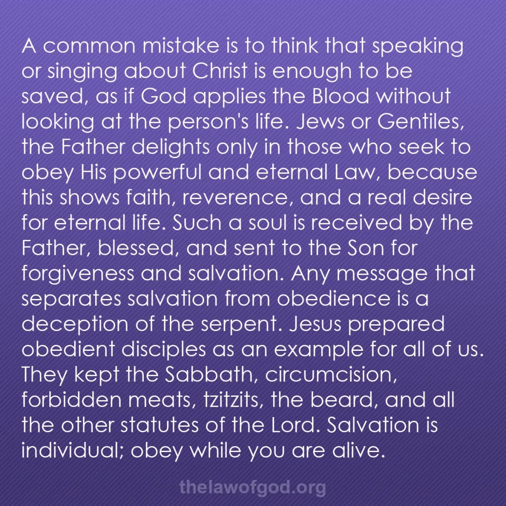 b0078 - Post about the Law of God: A common mistake is to think that speaking or singing about...