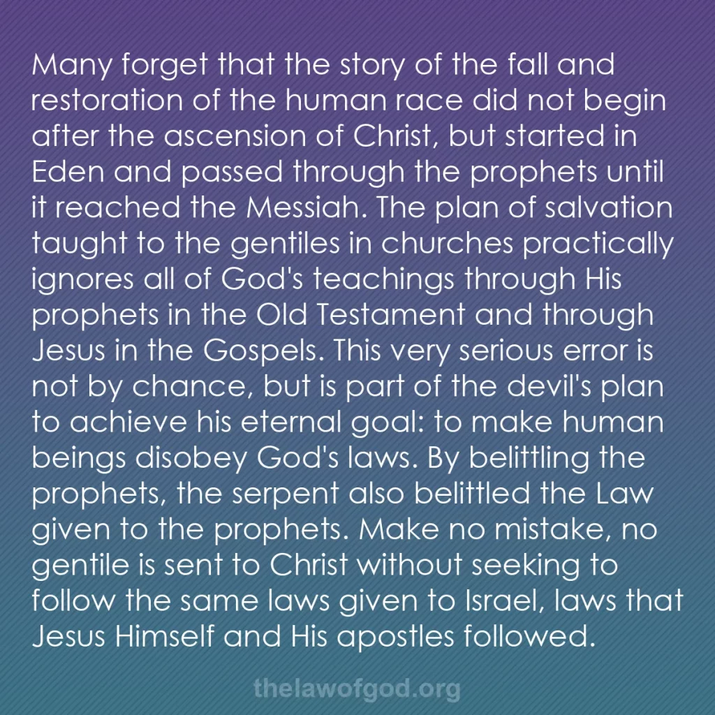 b0082 - Post about the Law of God: Many forget that the story of the fall and restoration of the...