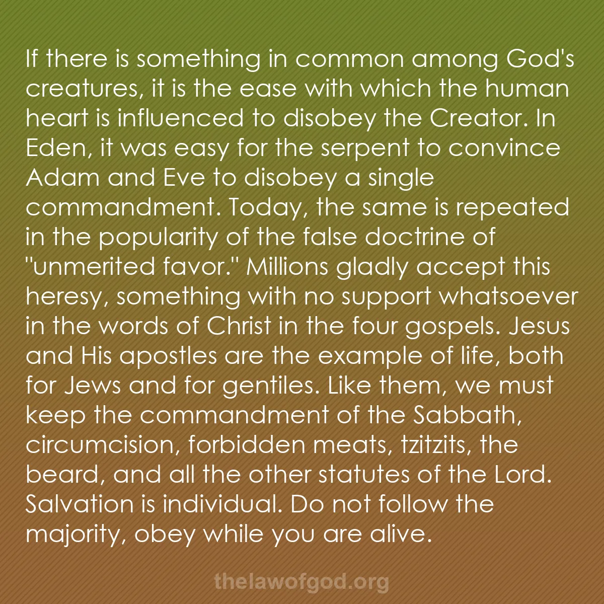 b008 - Post about the Law of God: If there is something in common among God