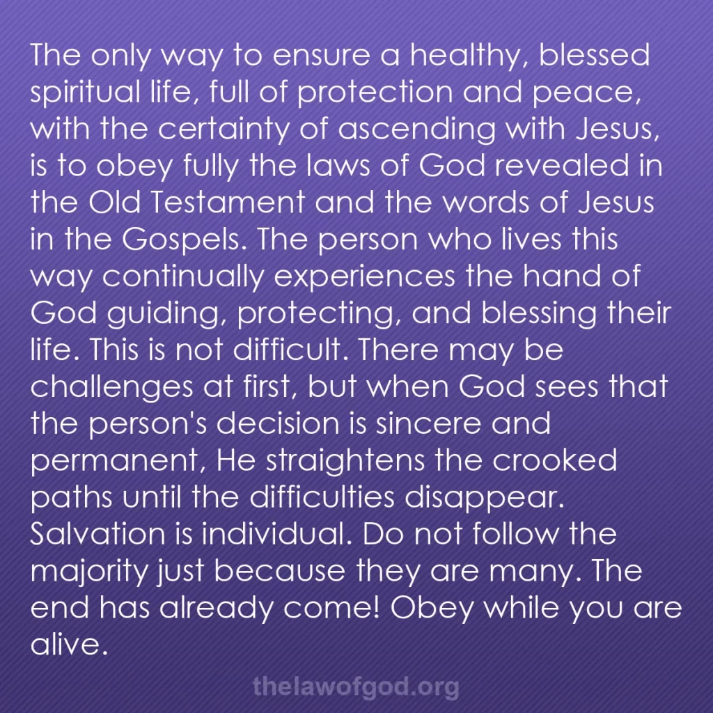 b0098 - Post about the Law of God: The only way to ensure a healthy, blessed spiritual life, full...