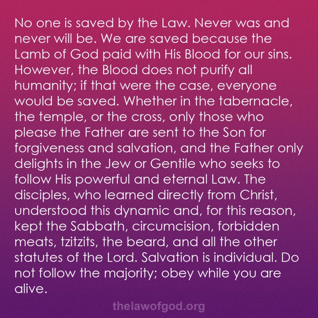 b0101 - Post about the Law of God: No one is saved by the Law. Never was and never will be. We...