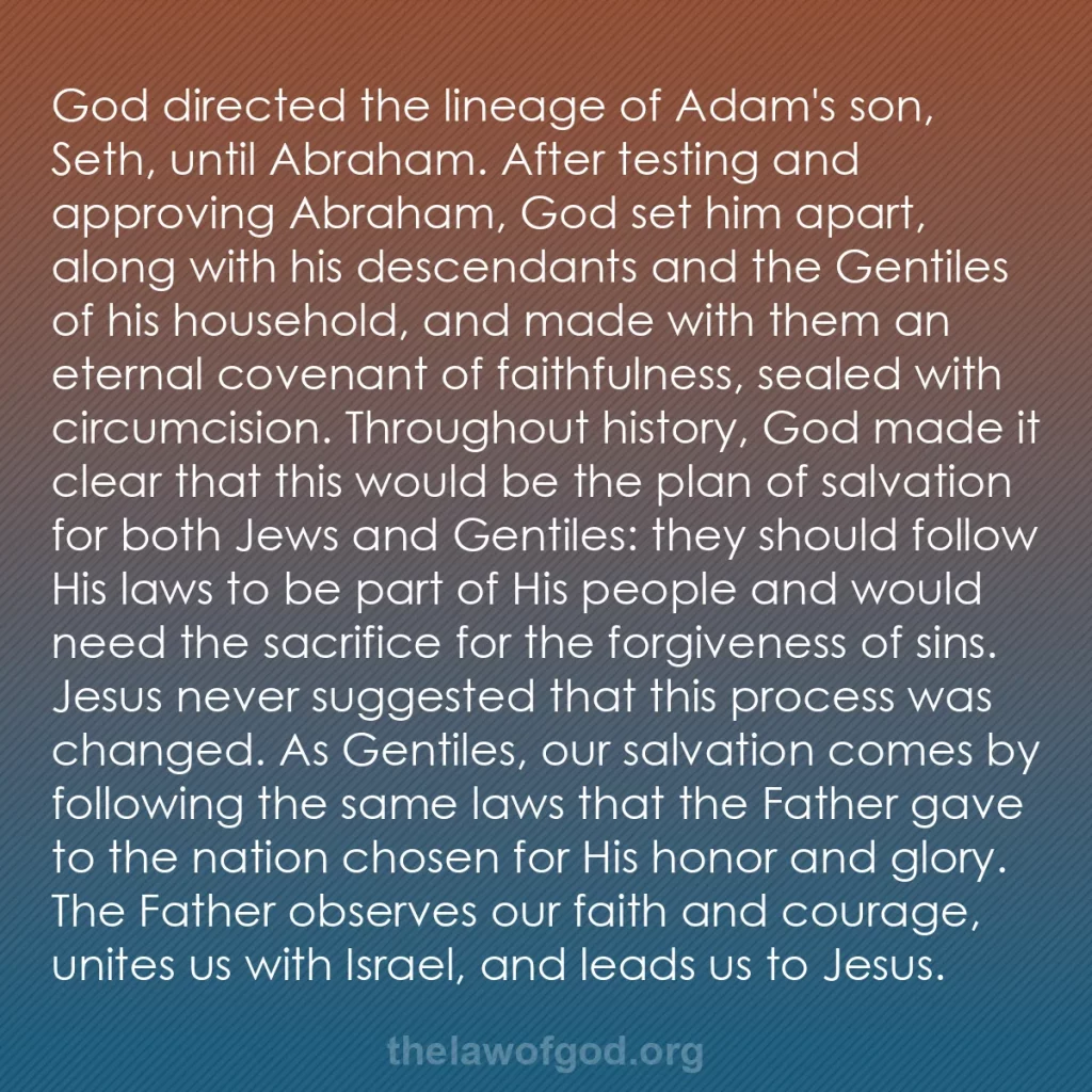 b0112 - Post about the Law of God: God directed the lineage of Adam's son, Seth, until Abraham....