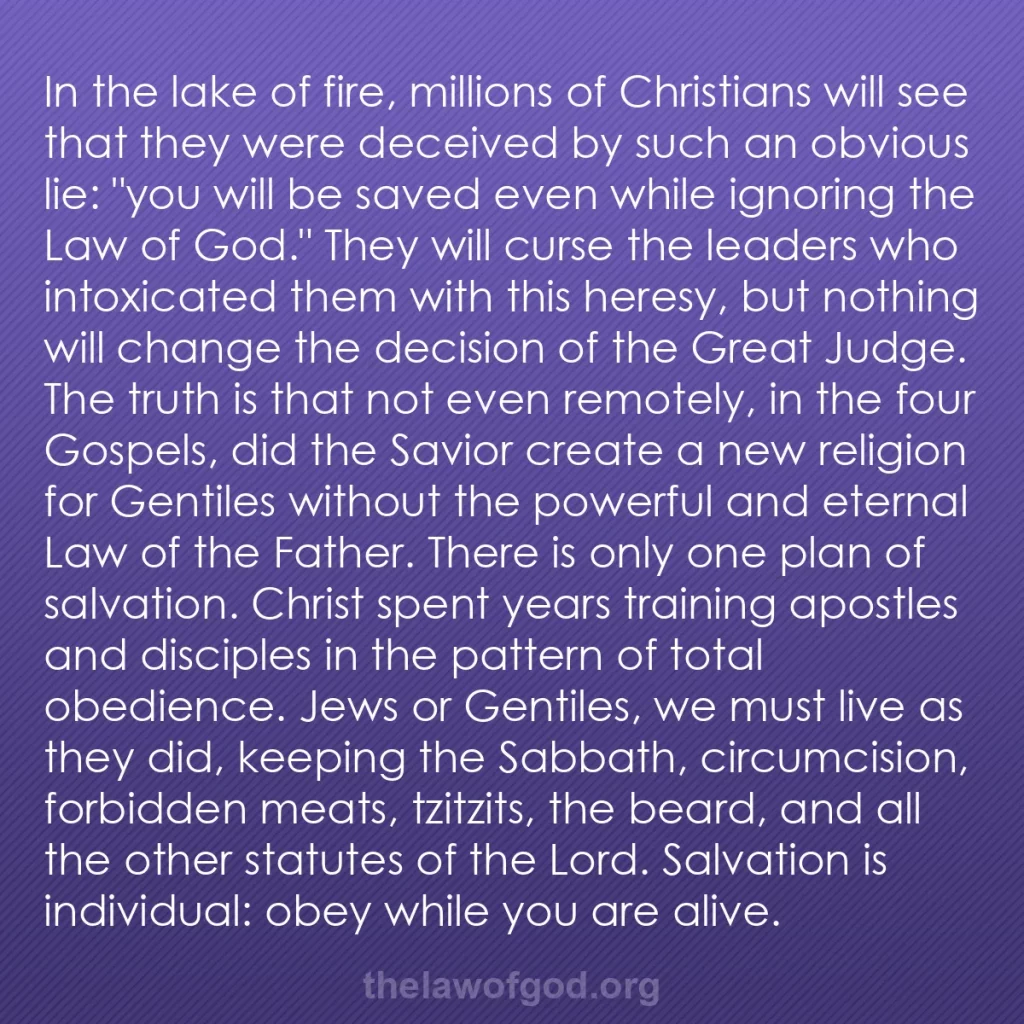 b0118 - Post about the Law of God: In the lake of fire, millions of Christians will see that they...
