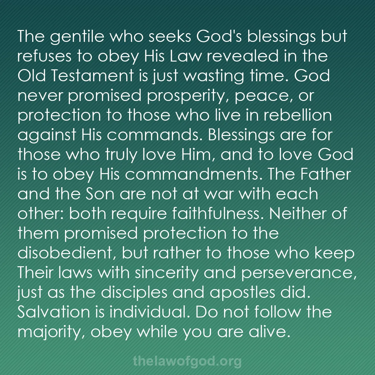 b012 - Post about the Law of God: The gentile who seeks God