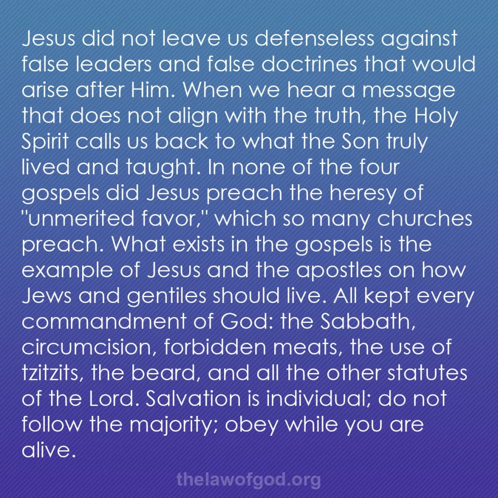 b0127 - Post about the Law of God: Jesus did not leave us defenseless against false leaders and...