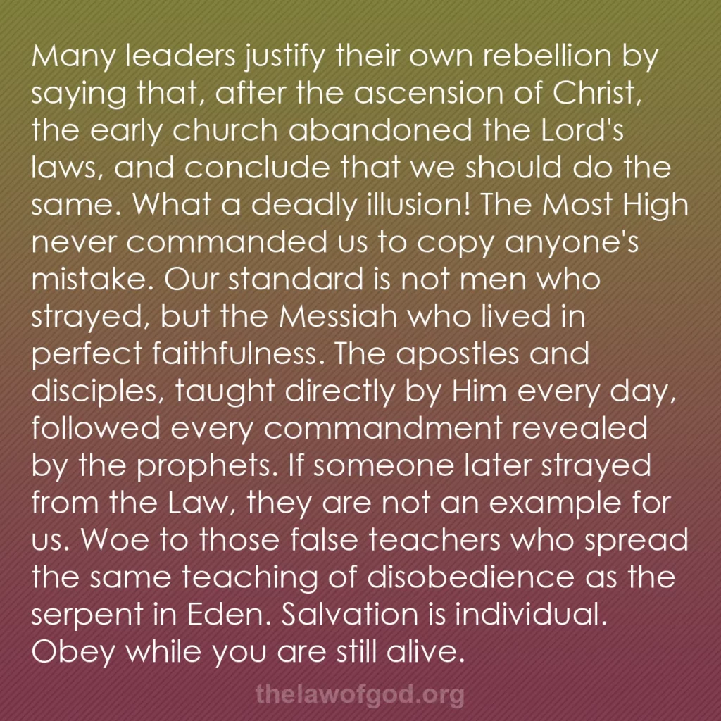b0128 - Post about the Law of God: Many leaders justify their own rebellion by saying that, after...