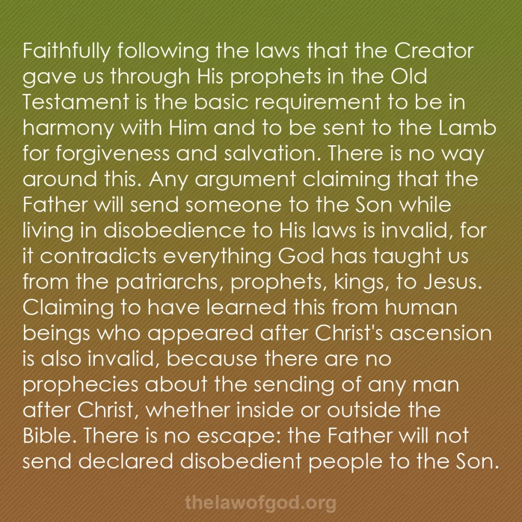 b0149 - Post about the Law of God: Faithfully following the laws that the Creator gave us through...
