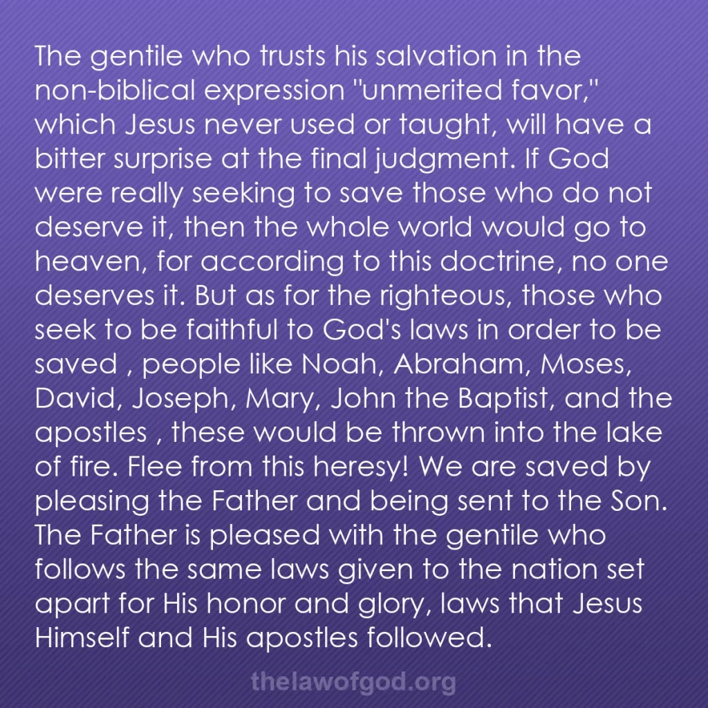 b0158 - Post about the Law of God: The gentile who trusts his salvation in the non-biblical expression...