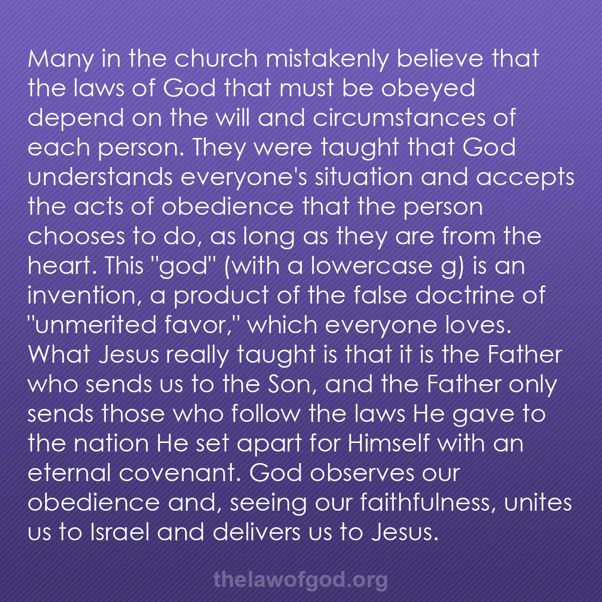 b017 - Post about the Law of God: Many in the church mistakenly believe that the laws of God that...