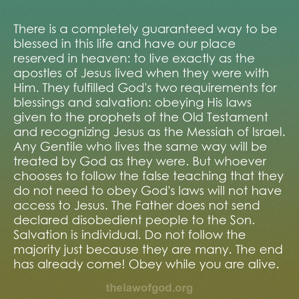 b0183 - Post about the Law of God: There is a completely guaranteed way to be blessed in this life...