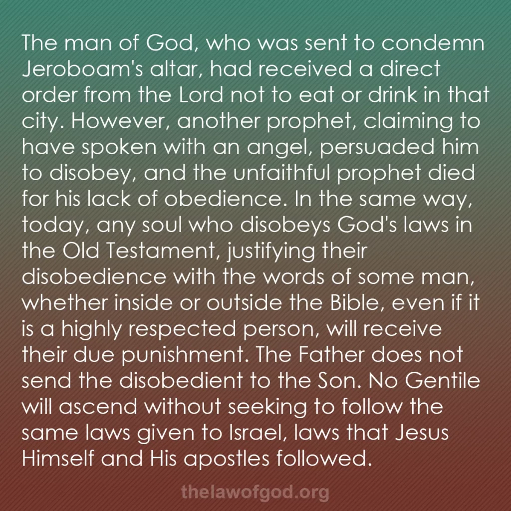 b0193 - Post about the Law of God: The man of God, who was sent to condemn Jeroboam's altar, had...