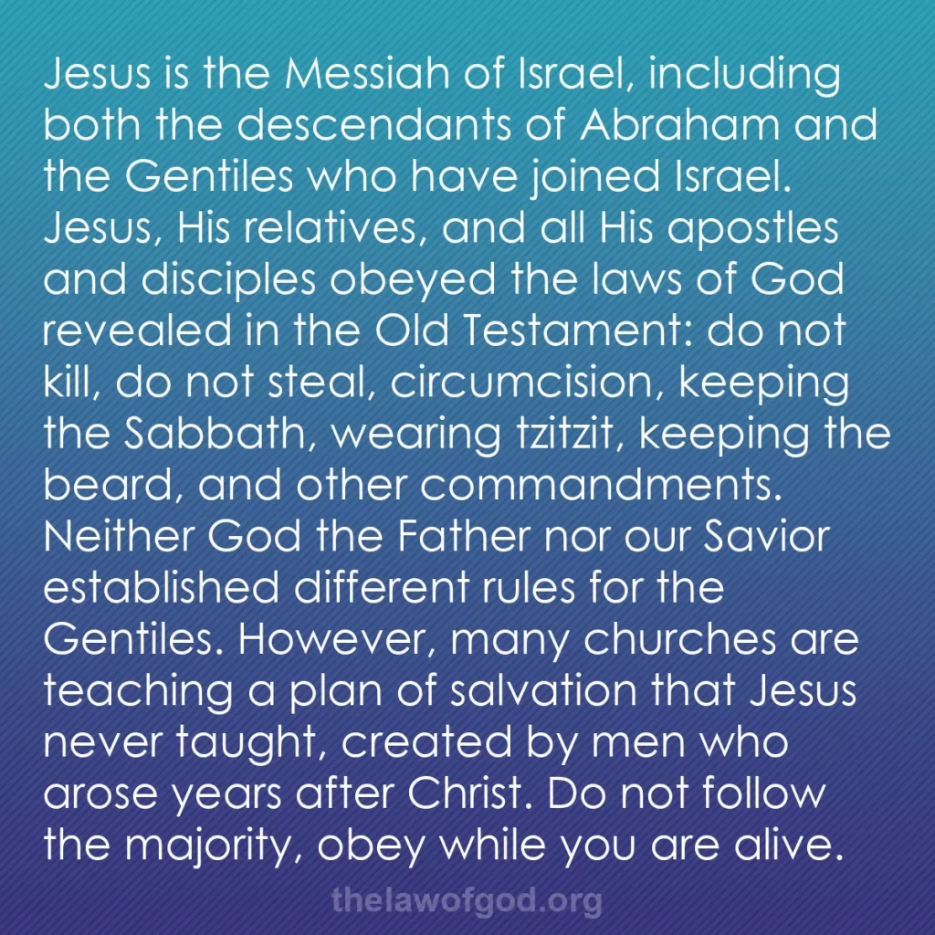 b0195 - Post about the Law of God: Jesus is the Messiah of Israel, including both the descendants...