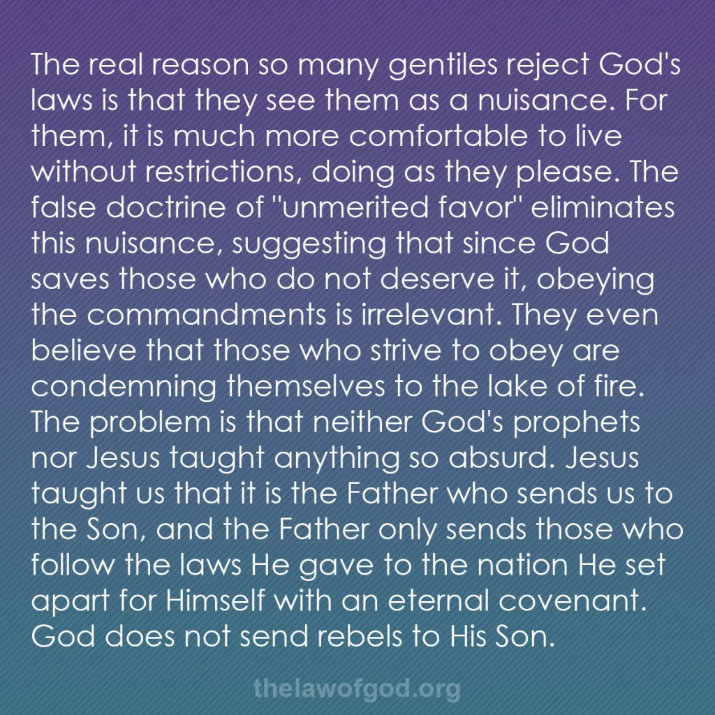 b0202 - Post about the Law of God: The real reason so many gentiles reject God's laws is that they...
