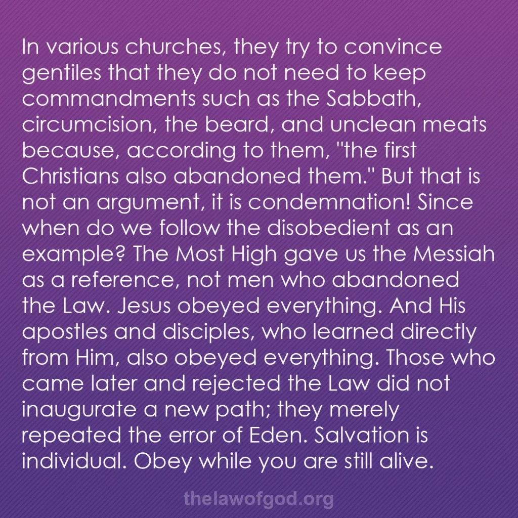 b0211 - Post about the Law of God: In various churches, they try to convince gentiles that they...