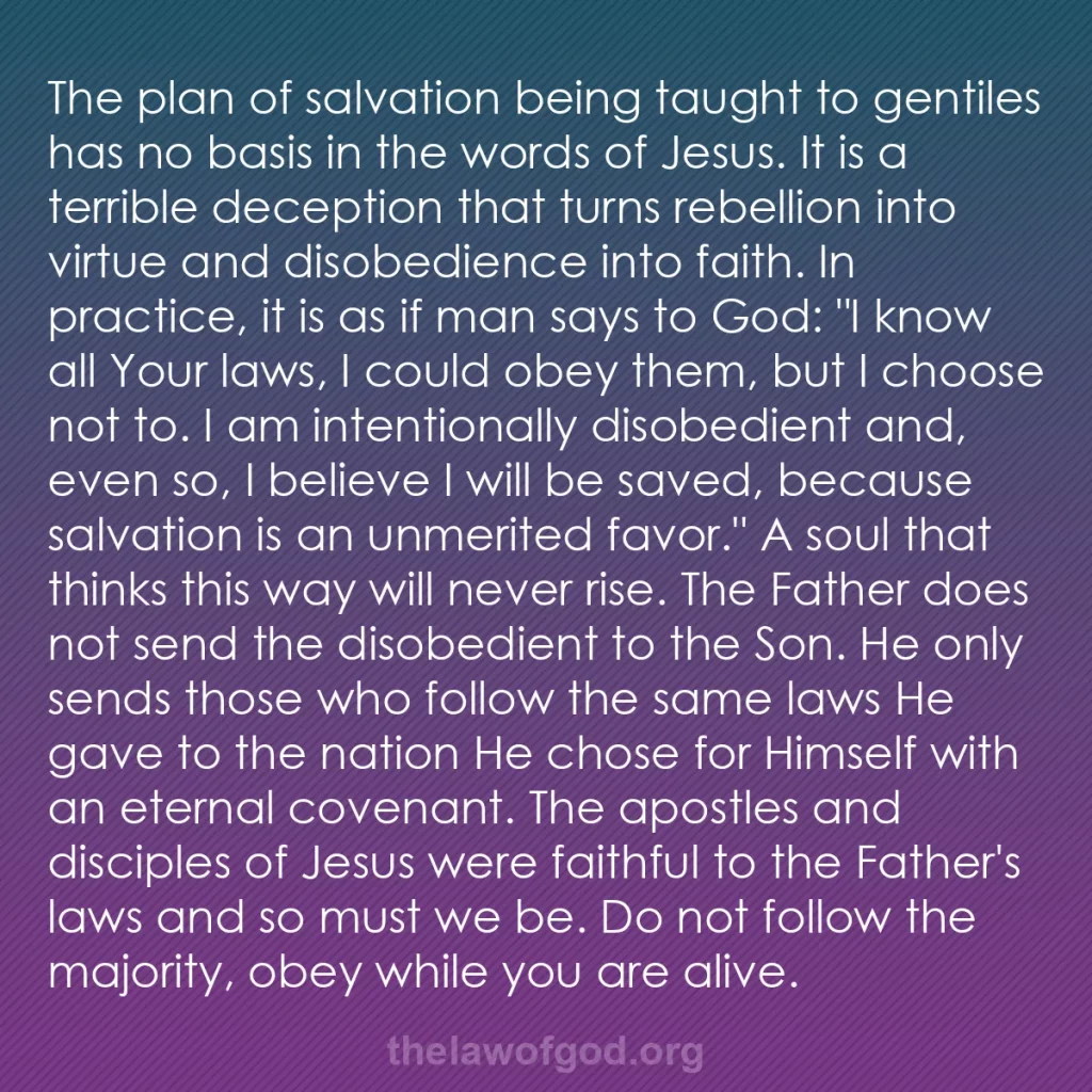 b0214 - Post about the Law of God: The plan of salvation being taught to gentiles has no basis...