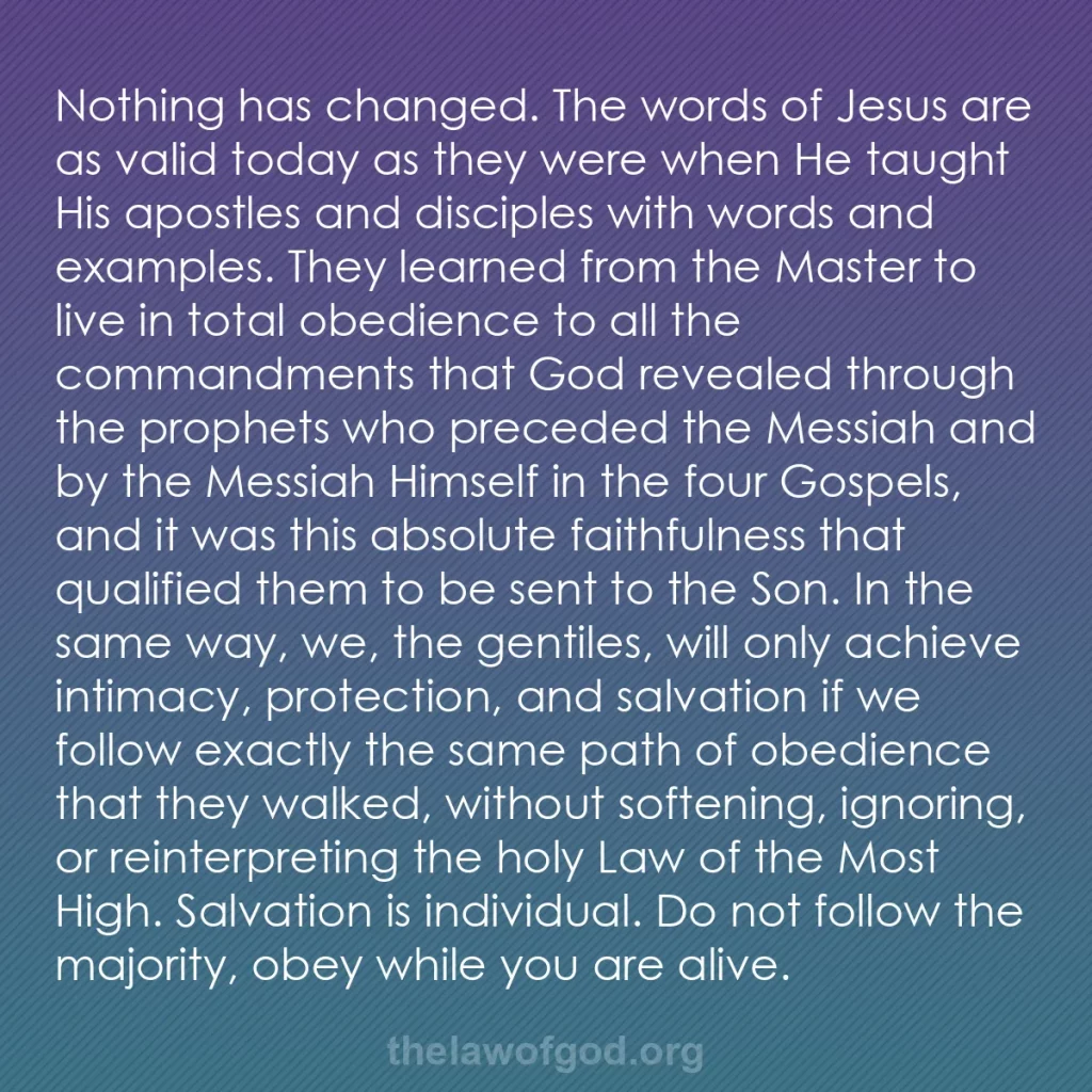 b0222 - Post about the Law of God: Nothing has changed. The words of Jesus are as valid today as...