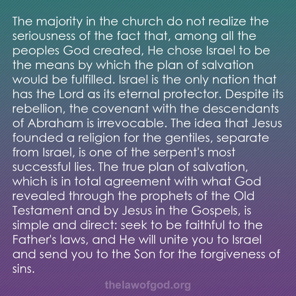 b022 - Post about the Law of God: The majority in the church do not realize the seriousness of...