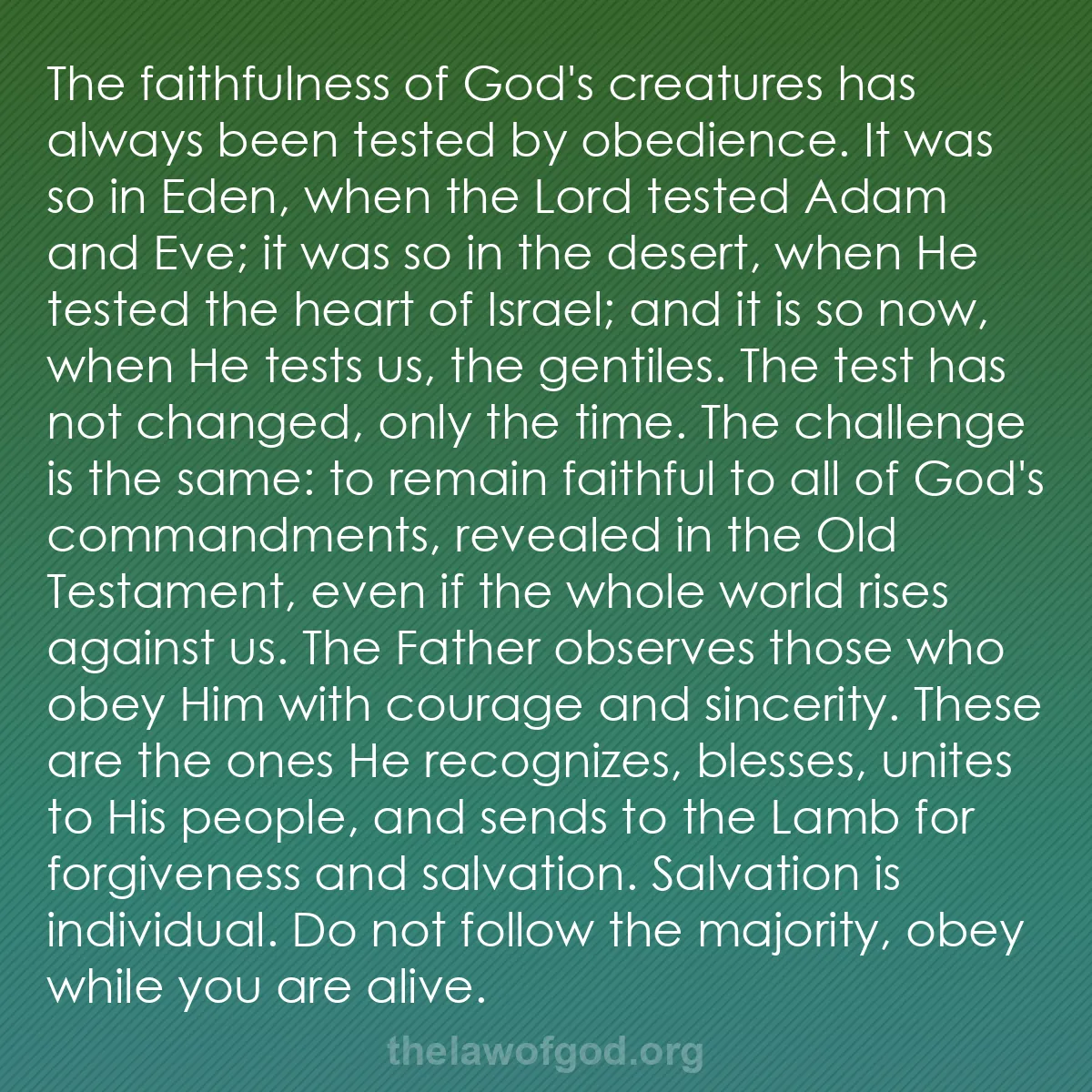 b023 - Post about the Law of God: The faithfulness of God