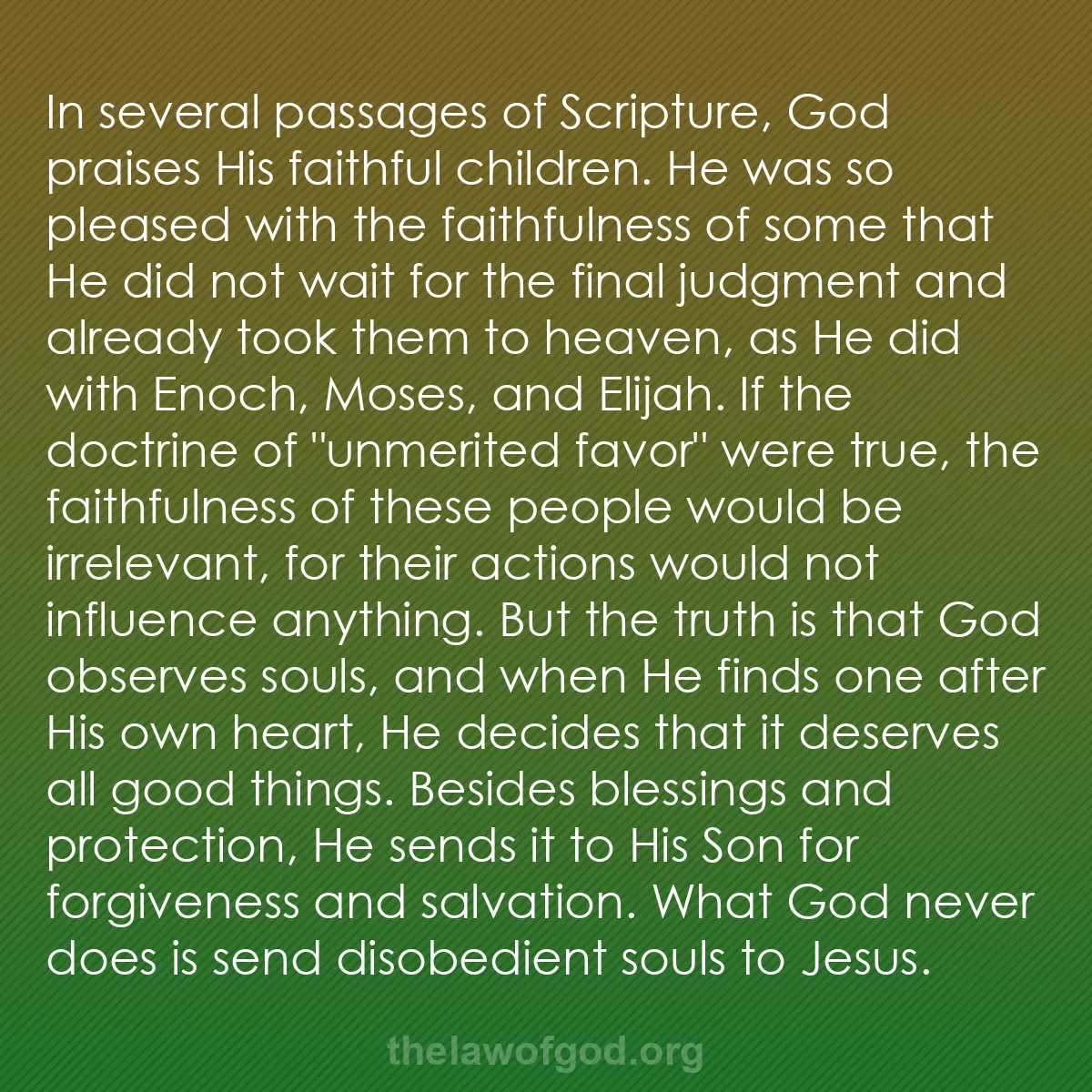 b023 - Post about the Law of God: In several passages of Scripture, God praises His faithful children....