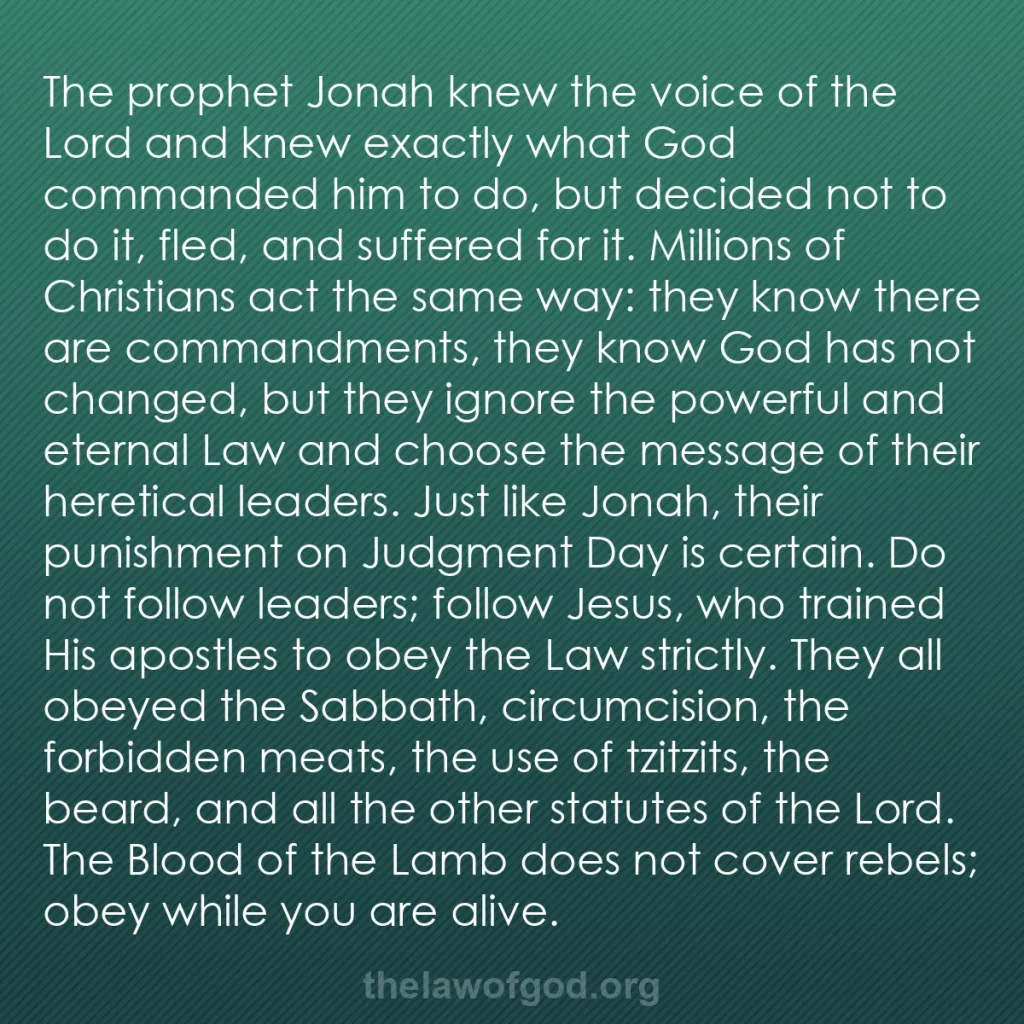 b0240 - Post about the Law of God: The prophet Jonah knew the voice of the Lord and knew exactly...