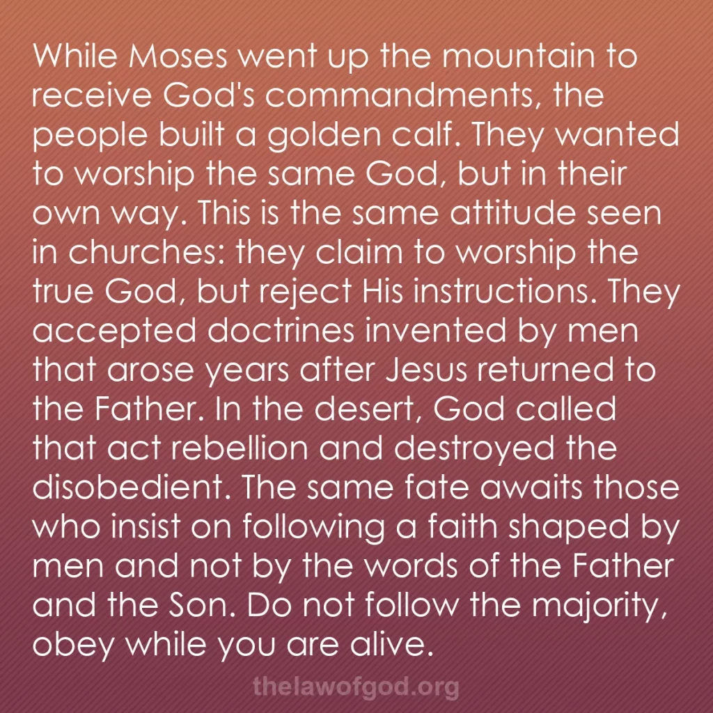 b0246 - Post about the Law of God: While Moses went up the mountain to receive God's commandments,...