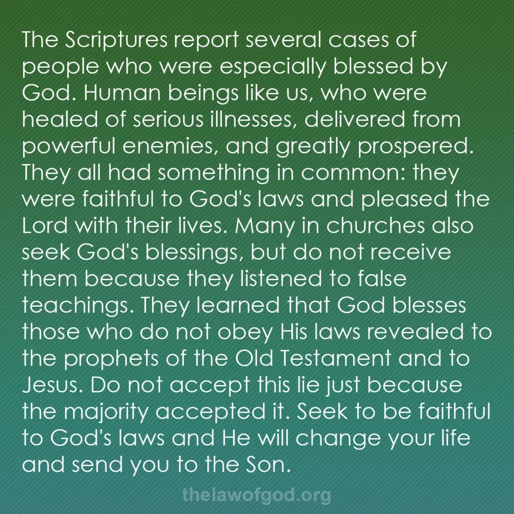 b0250 - Post about the Law of God: The Scriptures report several cases of people who were especially...