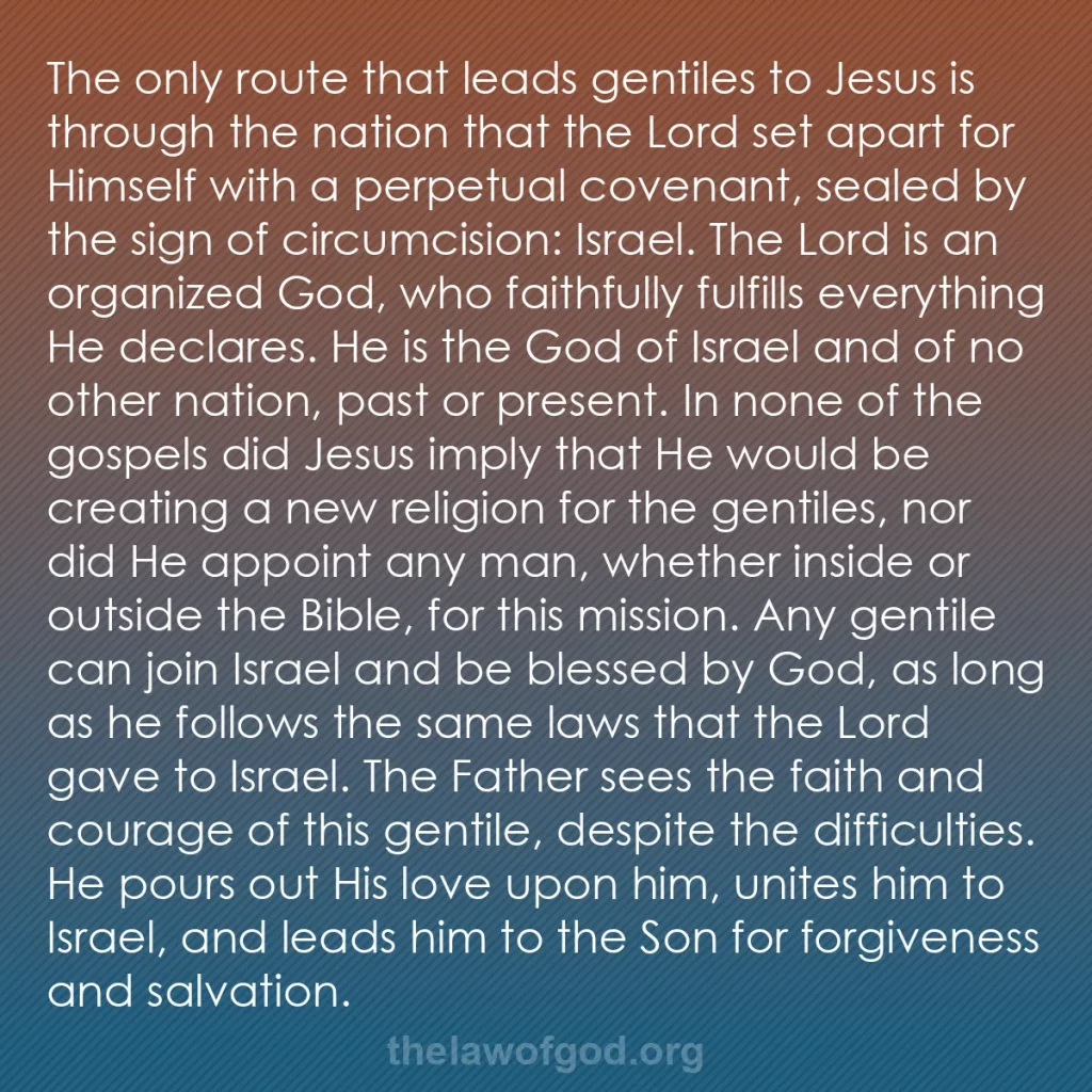 b0252 - Post about the Law of God: The only route that leads gentiles to Jesus is through the nation...