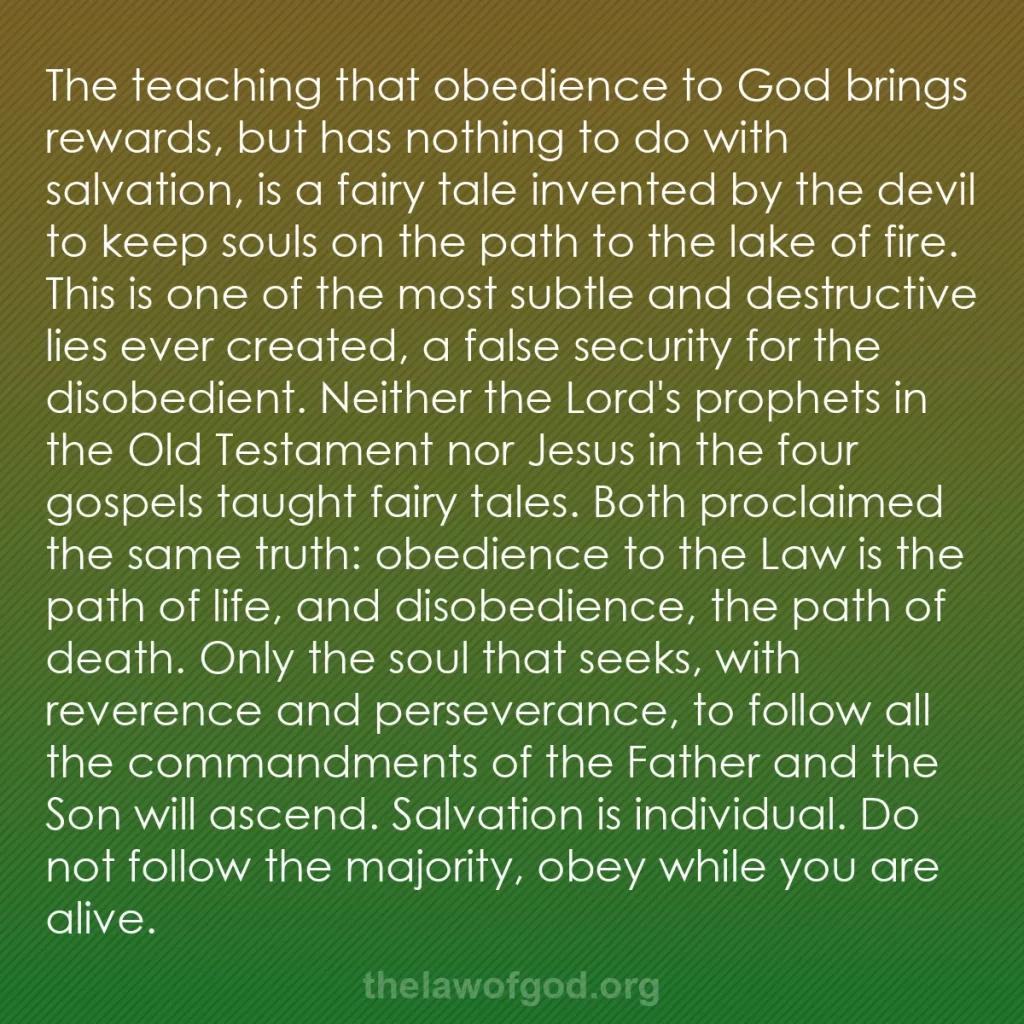b0256 - Post about the Law of God: The teaching that obedience to God brings rewards, but has nothing...