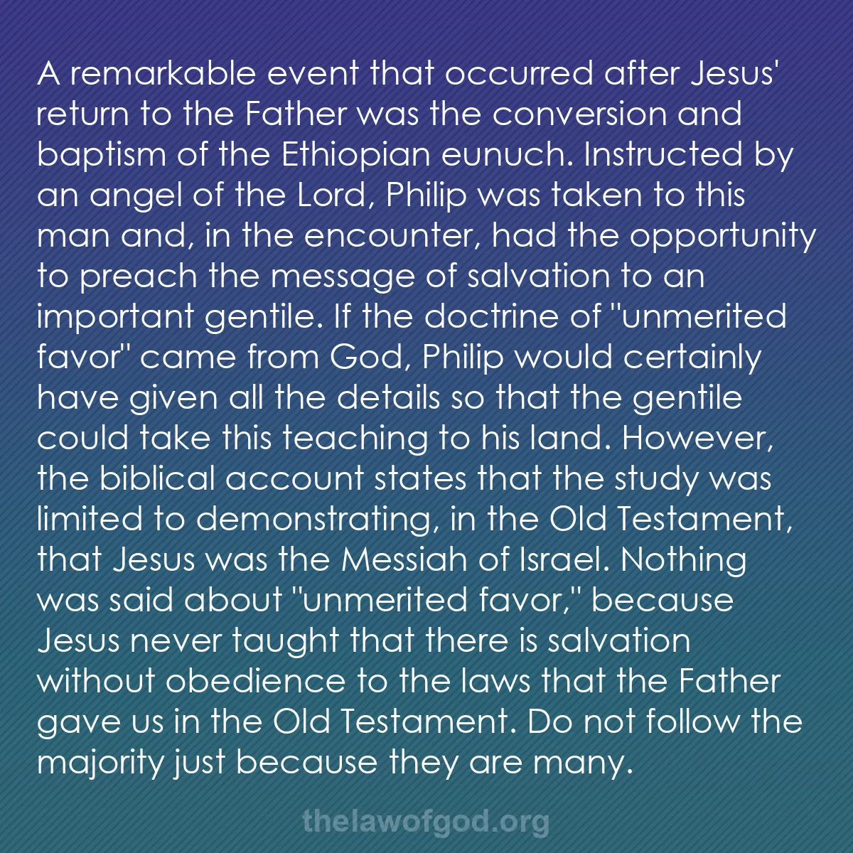 b025 - Post about the Law of God: A remarkable event that occurred after Jesus