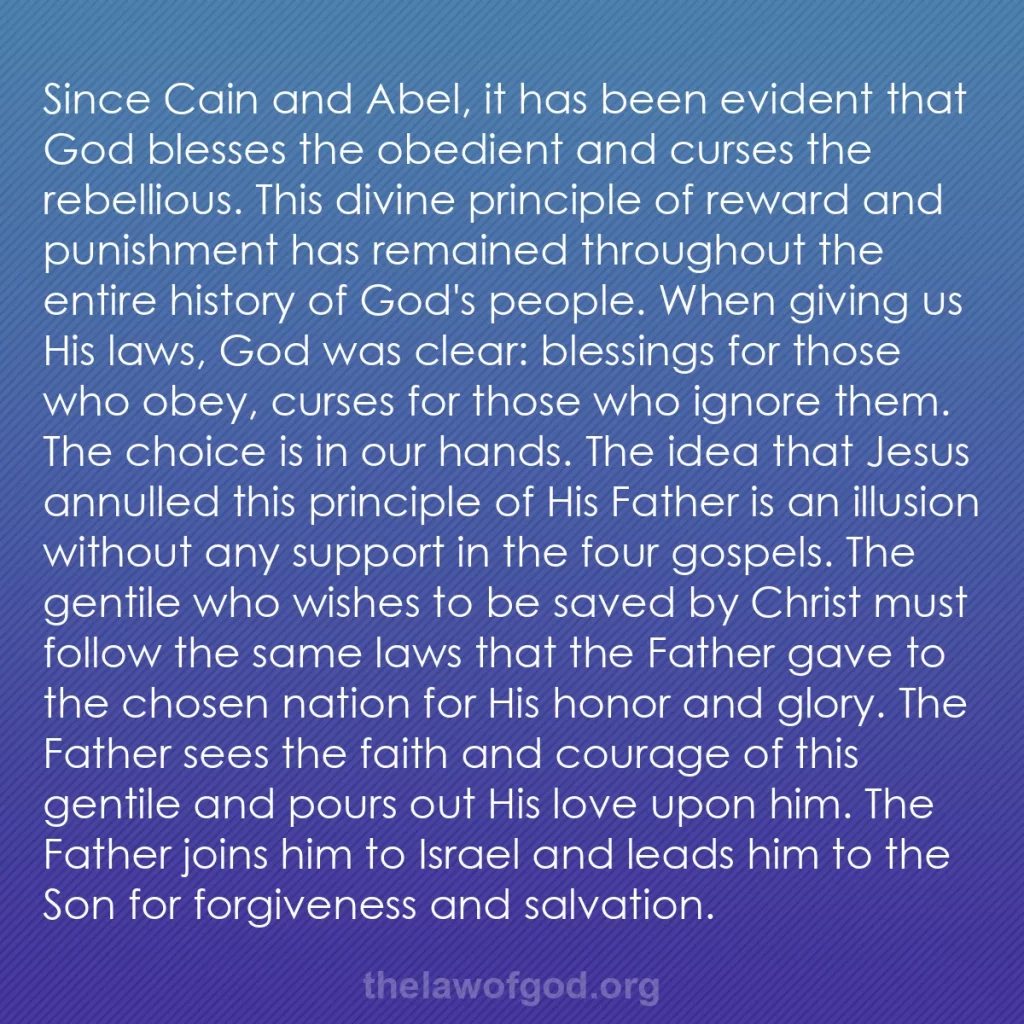 b0267 - Post about the Law of God: Since Cain and Abel, it has been evident that God blesses the...