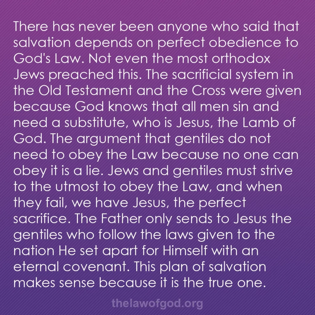 b0271 - Post about the Law of God: There has never been anyone who said that salvation depends...