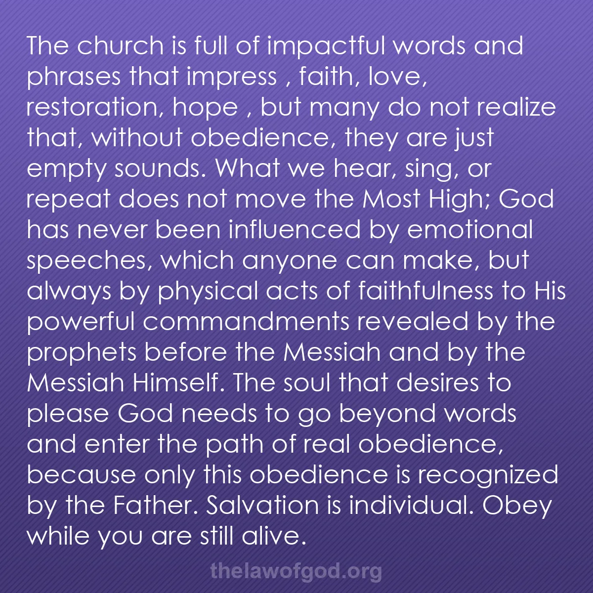 b027 - Post about the Law of God: The church is full of impactful words and phrases that impress...