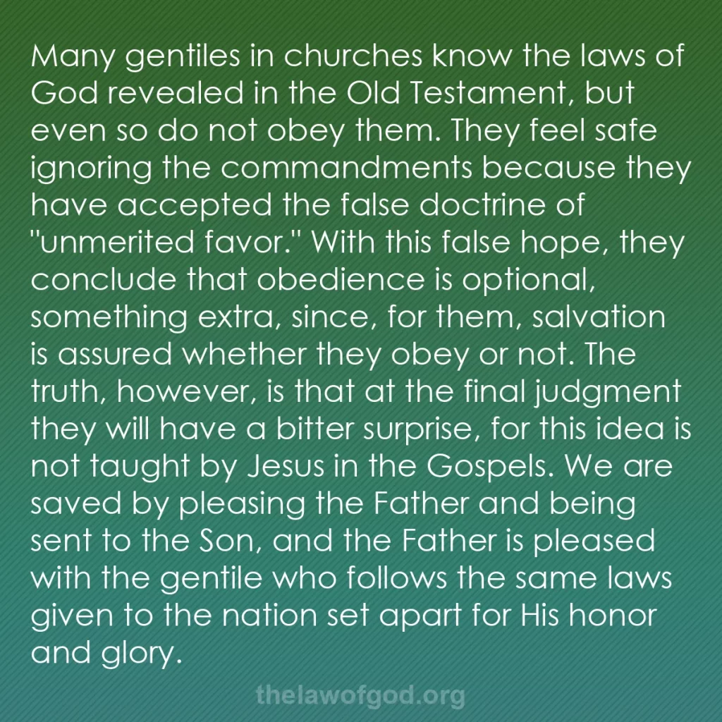 b0290 - Post about the Law of God: Many gentiles in churches know the laws of God revealed in the...