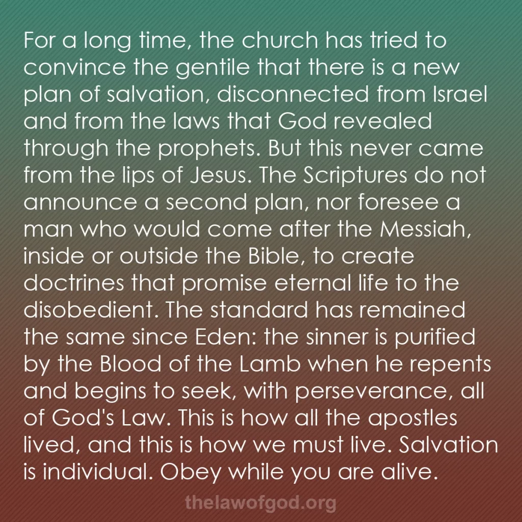 b0293 - Post about the Law of God: For a long time, the church has tried to convince the gentile...