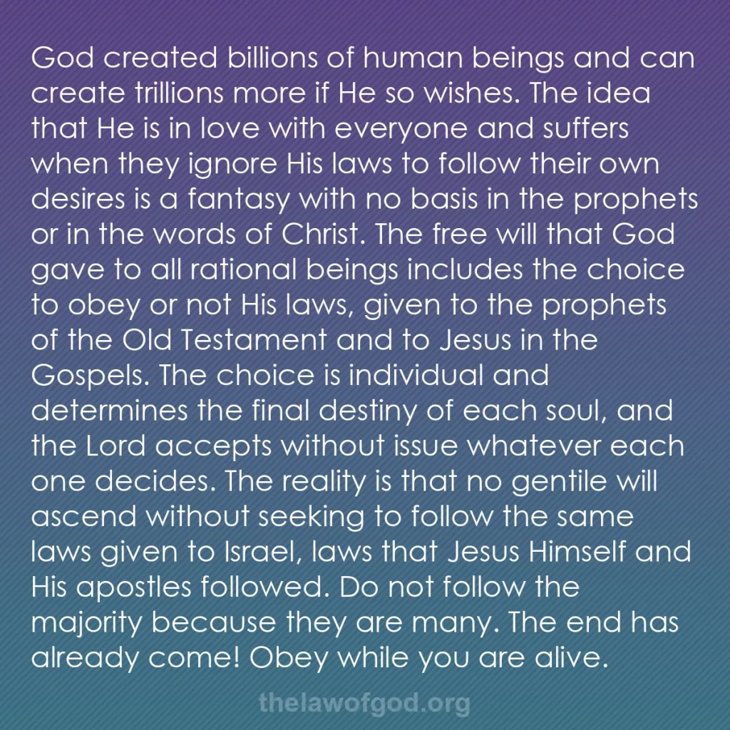 b0302 - Post about the Law of God: God created billions of human beings and can create trillions...