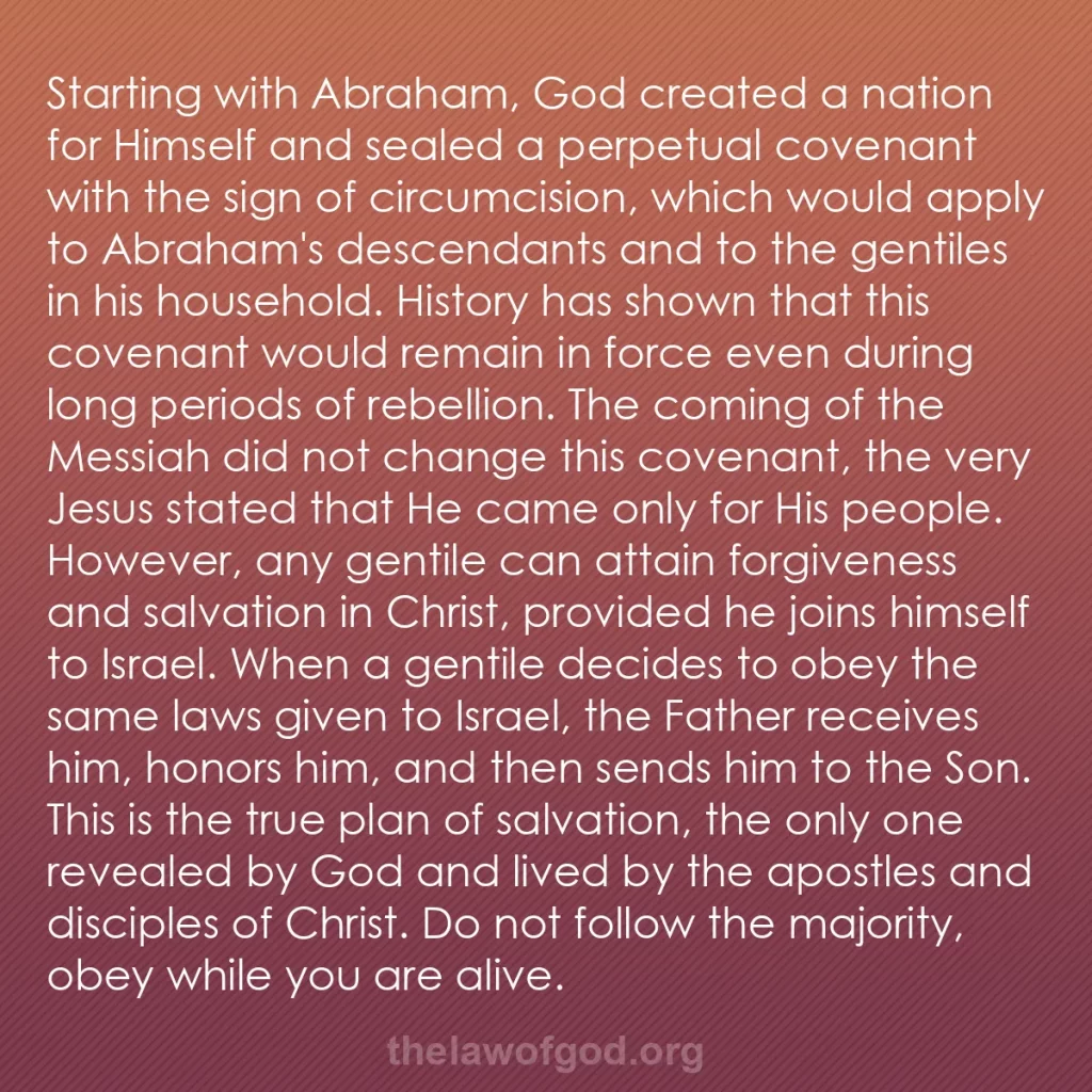 b0306 - Post about the Law of God: Starting with Abraham, God created a nation for Himself and...
