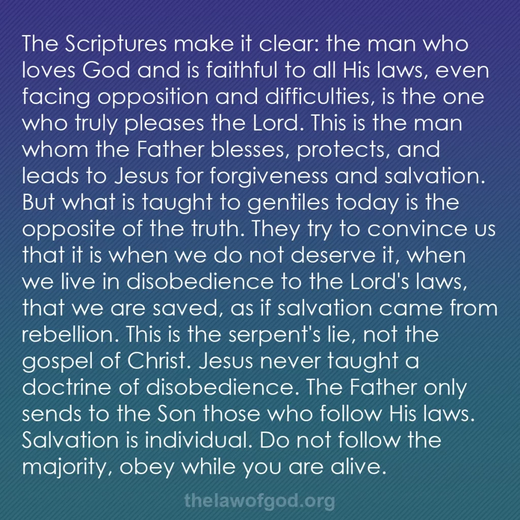 b0317 - Post about the Law of God: The Scriptures make it clear: the man who loves God and is faithful...